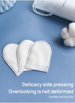 Lemon 75 PCS Pure Cotton Make-Up, Wipes Care Makeup Remover Cleaneing, U-shaped Cotton Face Wiper for Makeup Face Clean Cotton Pads Eye Makeup Remover Pads  - Image 5
