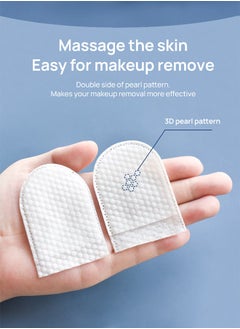 Lemon 75 PCS Pure Cotton Make-Up, Wipes Care Makeup Remover Cleaneing, U-shaped Cotton Face Wiper for Makeup Face Clean Cotton Pads Eye Makeup Remover Pads  - Image 3