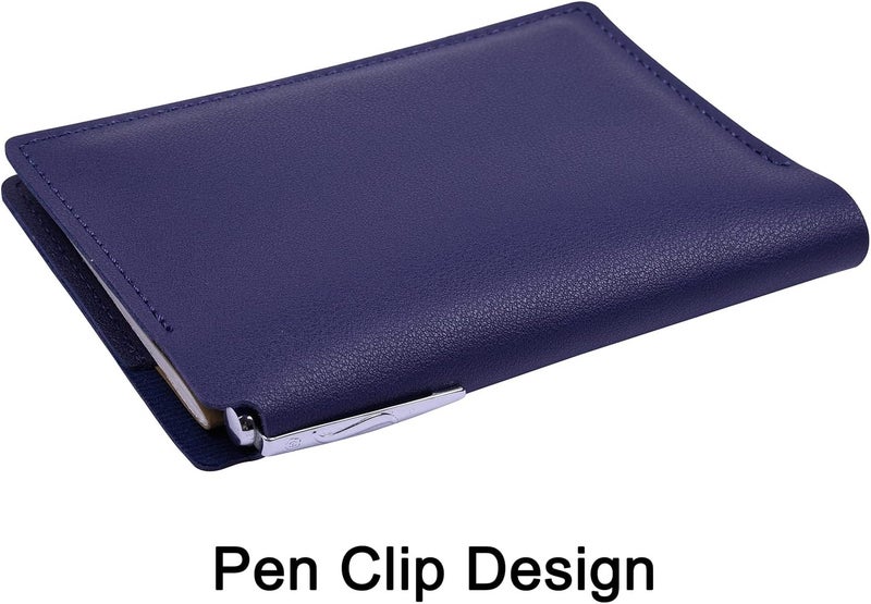 Wisdompro Journal Cover, 2 Pack PU Leather Notebook Cover for Field Notes, or Other 3.5" x 5.5" Pocket Notebooks - Blue - Image 4