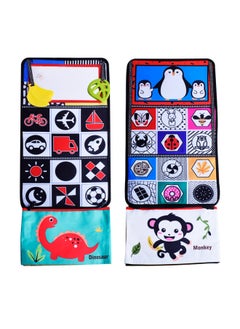 Generic Harem Cloth Book Car Pendant Folding Head Training Baby Cognitive Color Infant Early Education Cloth Book-Color:Penguin Black And White Harem Cloth Book (4 Pages And 8 Sides)  - Image 1