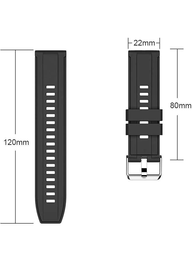 إيروريكس سوار سيليكون رياضي ثنائي اللون لساعة هواوي جي تي 22 مم، أسود - Image 4