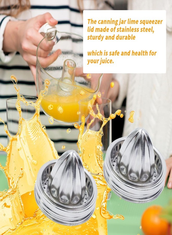Meprotal Mason Jar Lemon Squeezer Lid, Stainless Steel Manual Citrus Juicers, Hand Squeezer for Wide Mouth Mason Jars (Pack of 2) - Image 5
