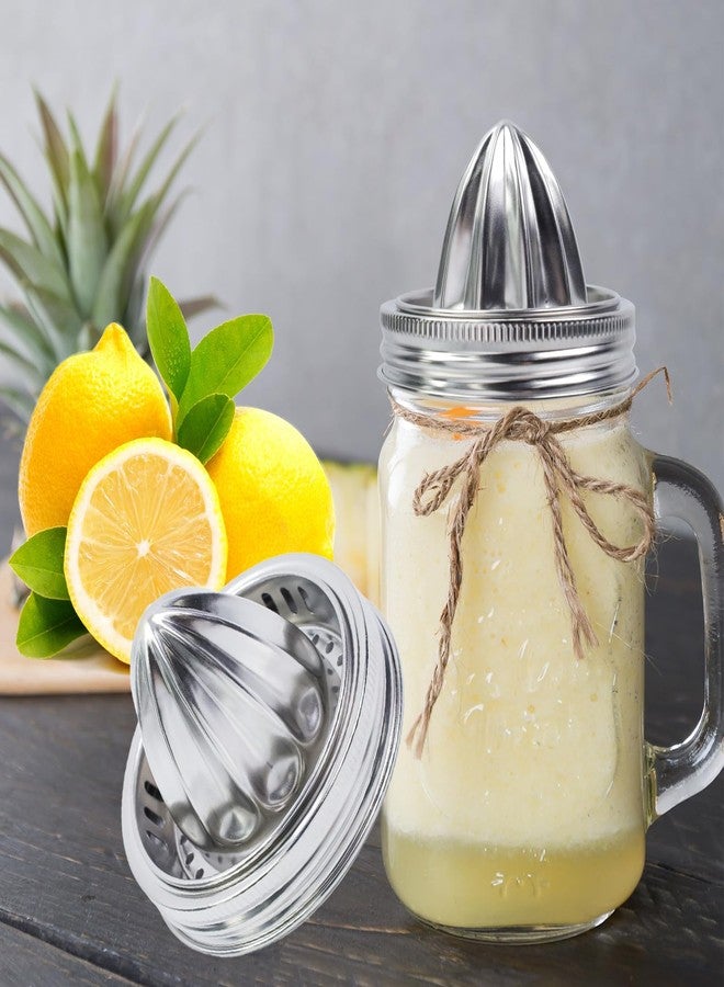 Meprotal Mason Jar Lemon Squeezer Lid, Stainless Steel Manual Citrus Juicers, Hand Squeezer for Wide Mouth Mason Jars (Pack of 2) - Image 4