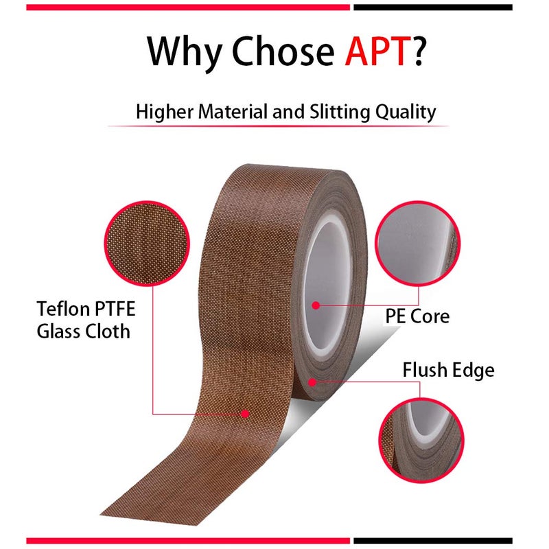 APT Advanced Polymer Tape APT Teflon PTFE Glass Cloth Tape, High Temperature, Vacuum Bag Tape, Weston Vacuum Sealer Parts,Food Saver Sealer Parts, Seal A Meal, Cabella's and Many More (2" x27Ft)  - Image 5