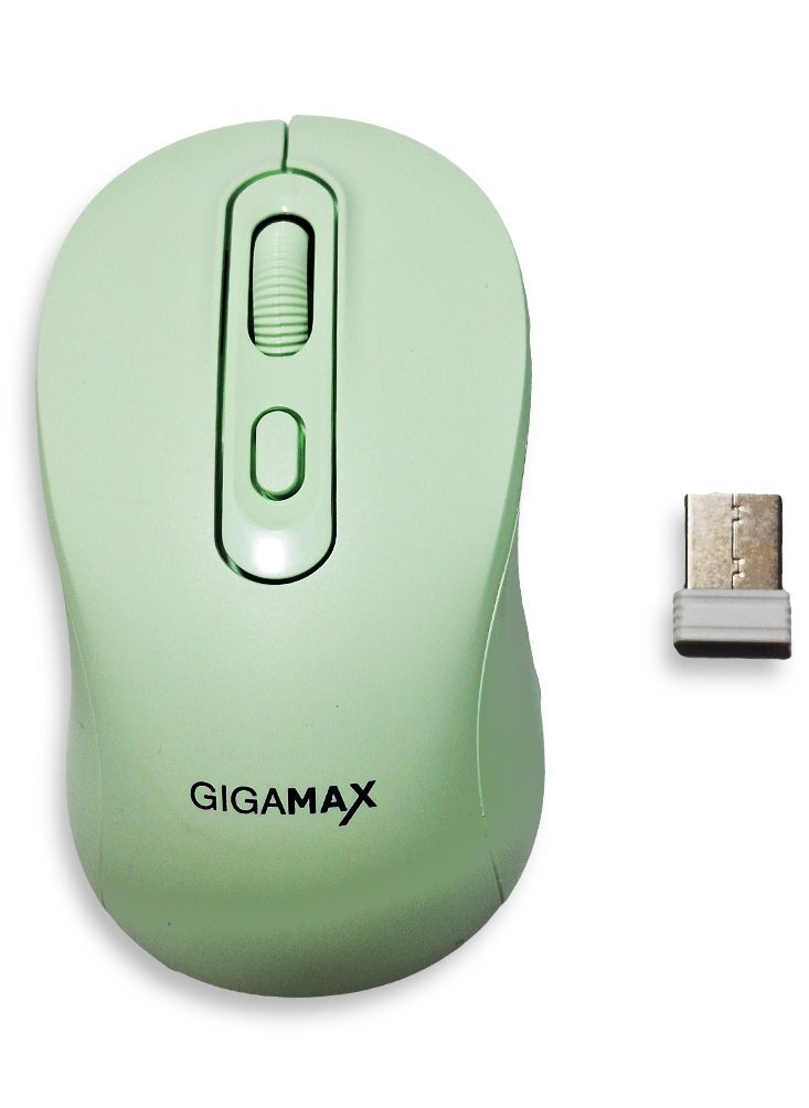 Gigamax - Wireless Desk office Mouse, G-1500, 1600 DPI Wired/Wireless Functional Mouse with 3 Modes Connectivity, Bluetooth and 2.4G Wireless, 4 Macro Buttons, Long Lasting Rechargeable Battery Capacity and for PC/Mac/Laptop Used in... Home and office, Green - Image 1