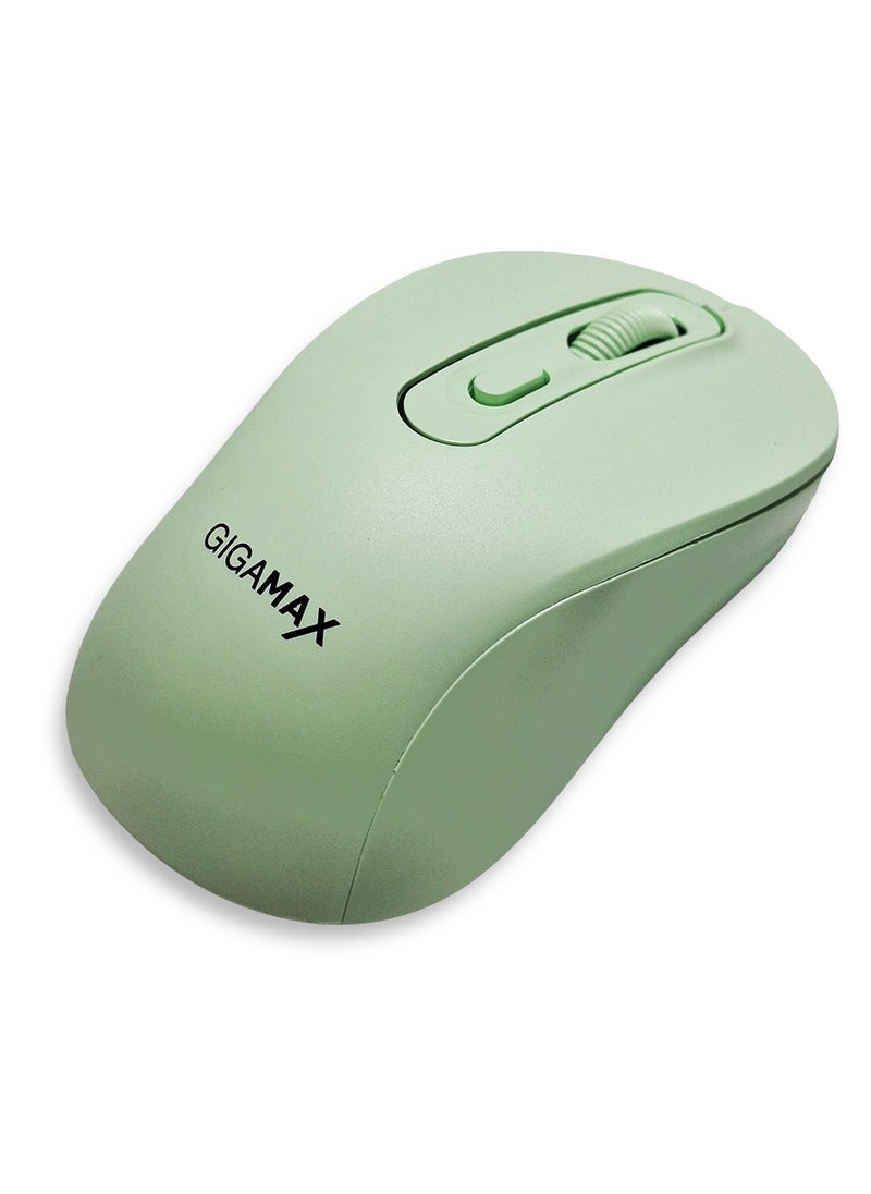 Gigamax - Wireless Desk office Mouse, G-1500, 1600 DPI Wired/Wireless Functional Mouse with 3 Modes Connectivity, Bluetooth and 2.4G Wireless, 4 Macro Buttons, Long Lasting Rechargeable Battery Capacity and for PC/Mac/Laptop Used in... Home and office, Green - Image 1