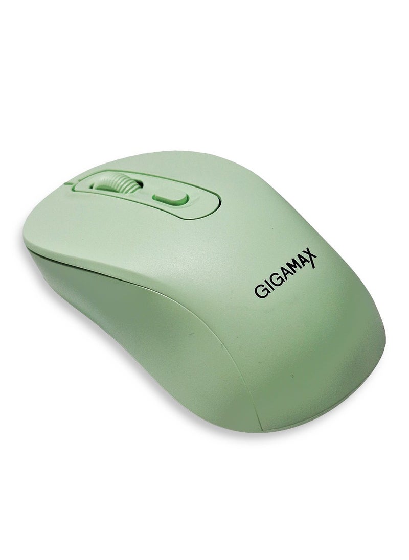 Gigamax - Wireless Desk office Mouse, G-1500, 1600 DPI Wired/Wireless Functional Mouse with 3 Modes Connectivity, Bluetooth and 2.4G Wireless, 4 Macro Buttons, Long Lasting Rechargeable Battery Capacity and for PC/Mac/Laptop Used in... Home and office, Green - Image 1