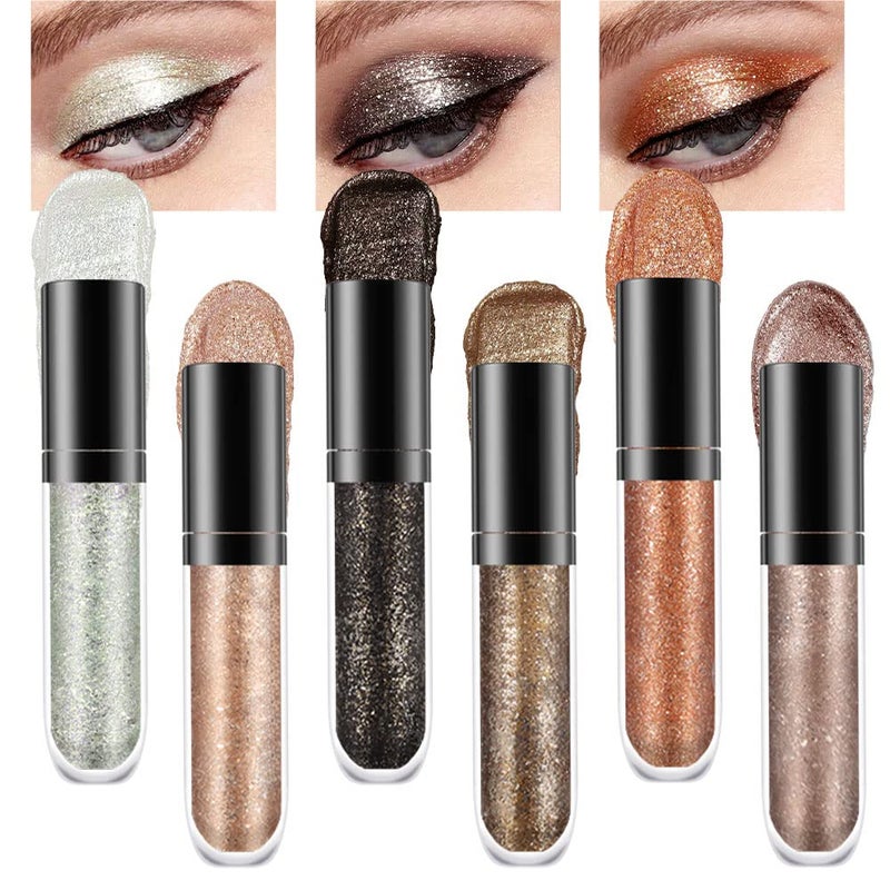 SUAKE 6 Colors Liquid Glitter Eyeliner,Glitter Eyeshadow ,Waterproof Long Lasting Makeup Kits (A) - Image 1