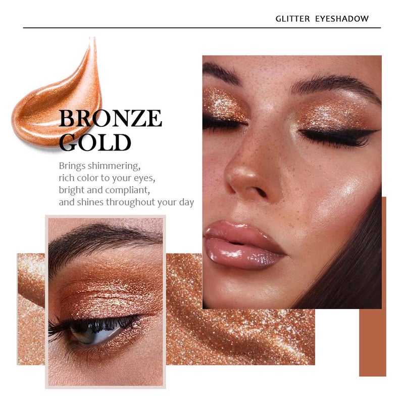 SUAKE 6 Colors Liquid Glitter Eyeliner,Glitter Eyeshadow ,Waterproof Long Lasting Makeup Kits (A) - Image 3