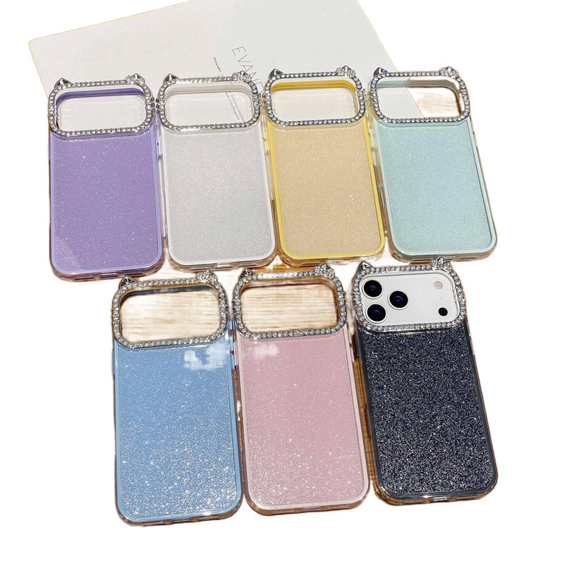 Protective Case, Cyan, Shockproof Cover for iPhone 17 / 17 Air / 17 Pro / 17 Pro Max, Drop Protection, Glitter - Layan Lure - Image 2