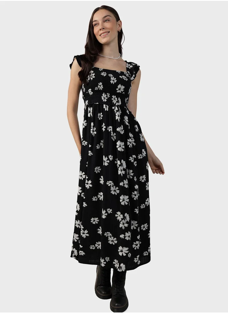 American Eagle Smocked Flutter Sleeve Dress