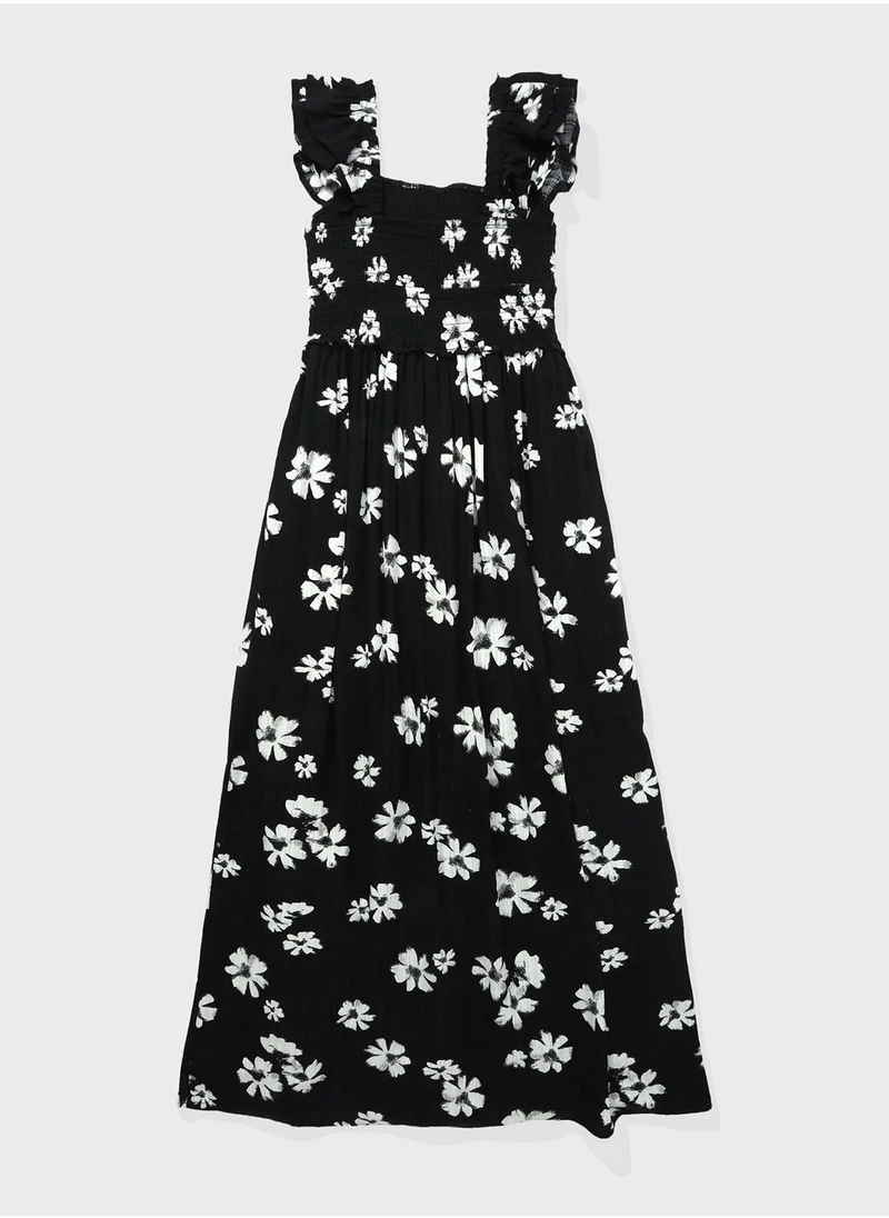 American Eagle Smocked Flutter Sleeve Dress