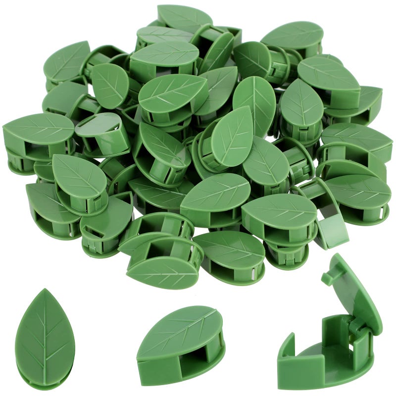 Geiserailie 60 Pieces Plant Climbing Wall Fixture Clips with 72 Pieces Acrylic Adhesive Sticker Leaf Fixer Invisible Wall Vines Fixing Clips Self-Adhesive Hook Plant Vine Traction for Indoor Outdoor Decoration - Image 1