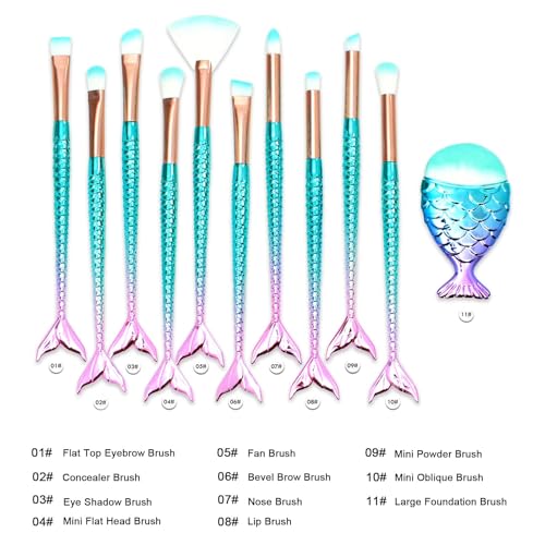 HOFASON 11PCS Makeup Brushes Set, Stocking Stuffers for Teen Girls Kids Women, Foundation Eyebrow Blush Brushes, Easter Basket Stuffers Essentials, Christmas Gifts for Grandkids Teens Girls Accessories Stuff - Image 3