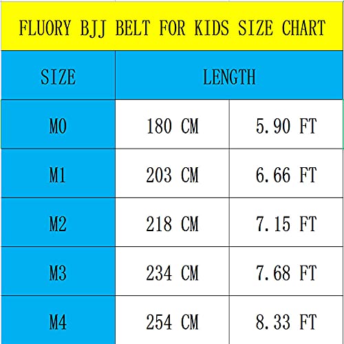 FLUORY BJJ Belt for Kids, Brazilian Jiu Jitsu Belts Made of 100% cotton - Image 3