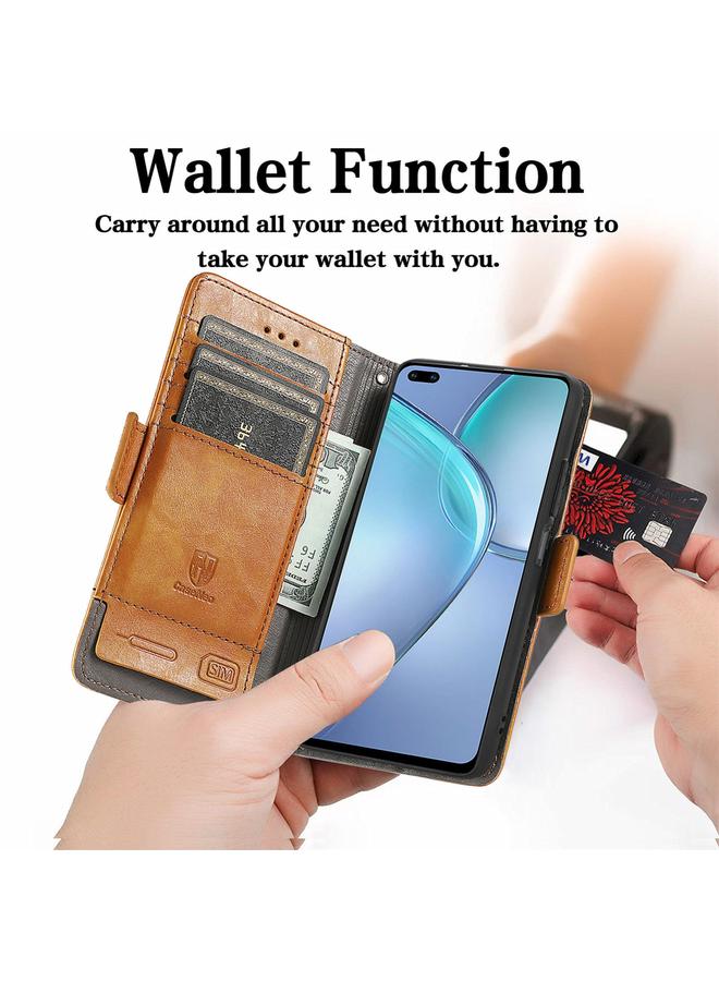 Zaboon Case For Infinix Zero 8 CaseNeo Splicing Dual Magnetic Buckle Leather Case with Holder & Card Slots & Wallet - Image 4