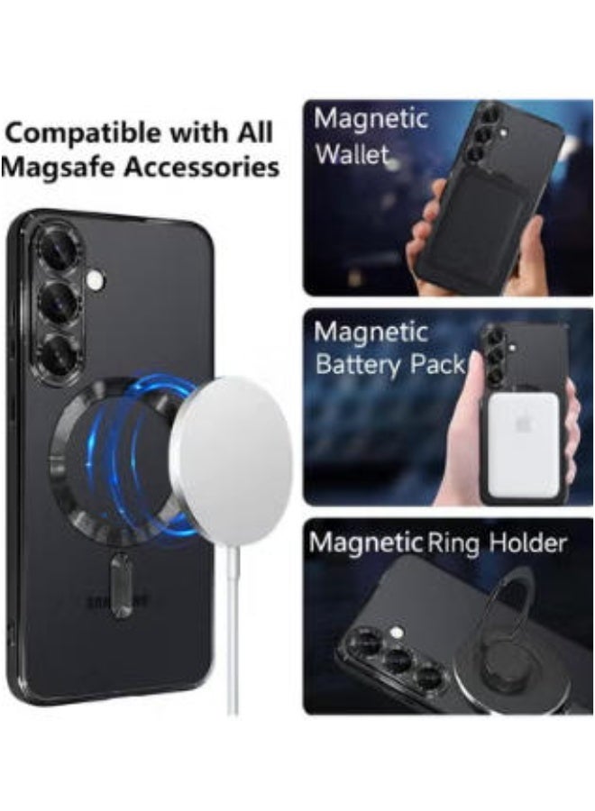 QIRG Soft Clear Case for Samsung Galaxy A57 , Camera Lens Full Protection, Wireless Charging, Shockproof Electroplated TPU Phone Cover (black) - Image 2