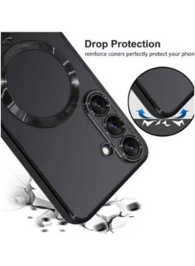 QIRG Soft Clear Case for Samsung Galaxy A57 , Camera Lens Full Protection, Wireless Charging, Shockproof Electroplated TPU Phone Cover (black) - Image 3