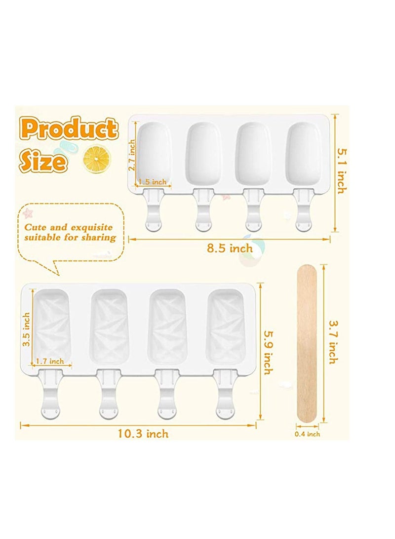 SYOSI Ice Pop Molds Set Popsicle Molds Cavities Large Diamond Shaped Silicone , Homemade Popsicle Maker Ice Cream Mold Oval Cakesicle Molds or DIY Ice Cream, Cakesicle - Image 2