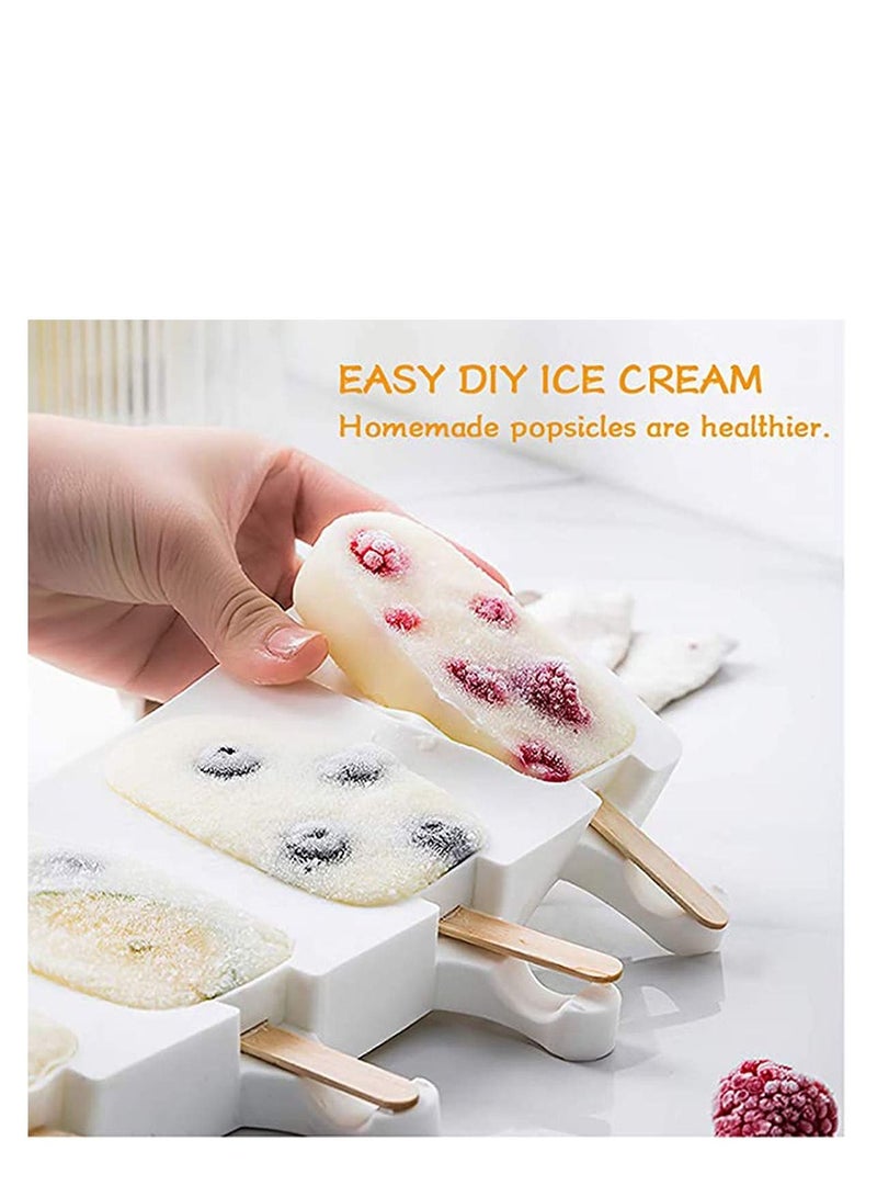 SYOSI Ice Pop Molds Set Popsicle Molds Cavities Large Diamond Shaped Silicone , Homemade Popsicle Maker Ice Cream Mold Oval Cakesicle Molds or DIY Ice Cream, Cakesicle - Image 4