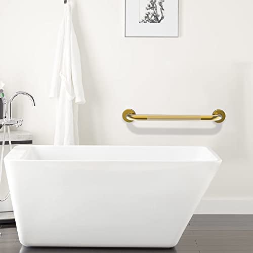 Zepolu Gold Shower Grab Bar 24 Inch, Zepolu Stainless Steel Anti-Slip Bathroom Grab Bar w/Knurled Grip, Golden Safety Balance Support Toilet Assist Handrail Textured Handle for Handicap Injury Elderly Senior - Image 5