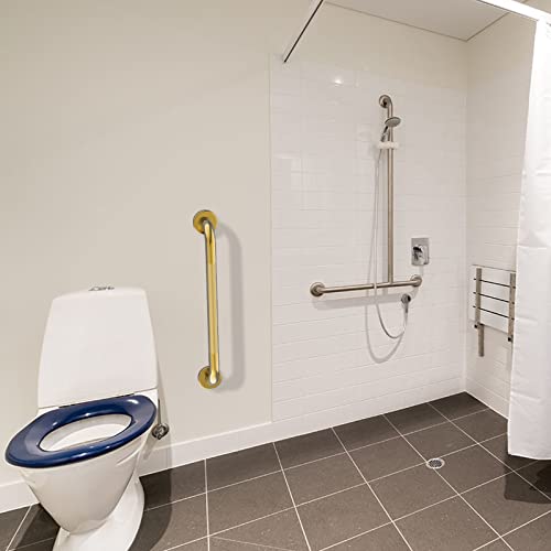 Zepolu Gold Shower Grab Bar 24 Inch, Zepolu Stainless Steel Anti-Slip Bathroom Grab Bar w/Knurled Grip, Golden Safety Balance Support Toilet Assist Handrail Textured Handle for Handicap Injury Elderly Senior - Image 3