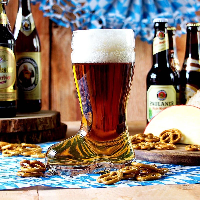 Circleware Das Boot Set of 2 Beer Glasses Drinking Mugs Funny Shaped Entertainment Beverage Glassware for Water Juice Bar Barrel Liquor Dining Decor 1 Count Pack of 1 Large 1 Liter - Image 2