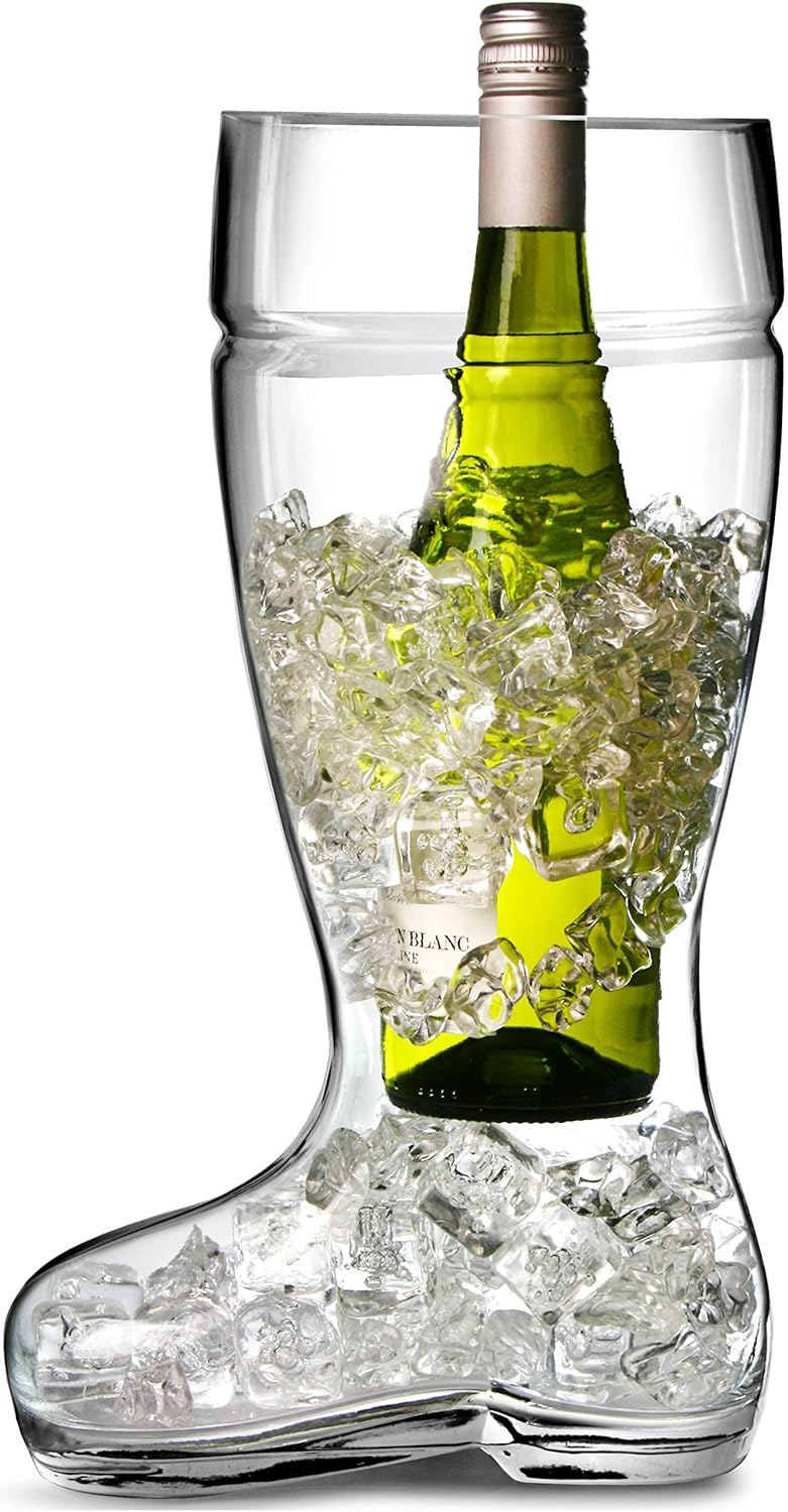 Circleware Das Boot Set of 2 Beer Glasses Drinking Mugs Funny Shaped Entertainment Beverage Glassware for Water Juice Bar Barrel Liquor Dining Decor 1 Count Pack of 1 Large 1 Liter - Image 5