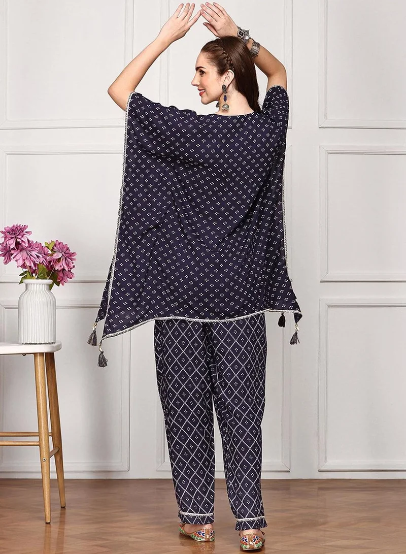 Ishin  Women NAVY BLUE 2 pcs set (Kurta with Bottom) for Women | Best Price UAE