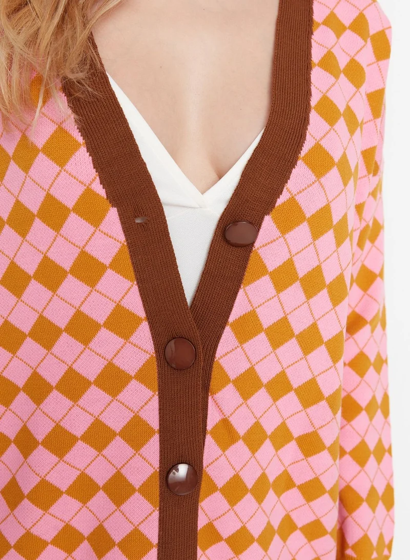 trendyol Oversized Printed Cardigan