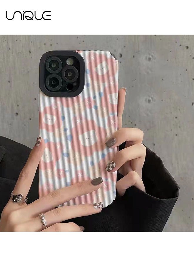 Unique Compatible with iPhone 15 Pro Max Case, Pink Flower Bear Case, Cartoon Animal Case - Simple Phone Case - Stylish and Cute Phone Case - TPU Drop Protection - Image 1