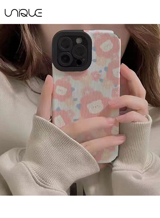 Unique Compatible with iPhone 15 Pro Max Case, Pink Flower Bear Case, Cartoon Animal Case - Simple Phone Case - Stylish and Cute Phone Case - TPU Drop Protection - Image 4
