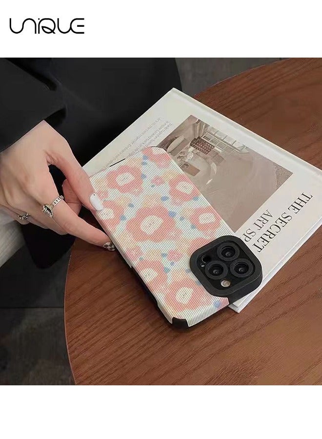 Unique Compatible with iPhone 15 Pro Max Case, Pink Flower Bear Case, Cartoon Animal Case - Simple Phone Case - Stylish and Cute Phone Case - TPU Drop Protection - Image 2