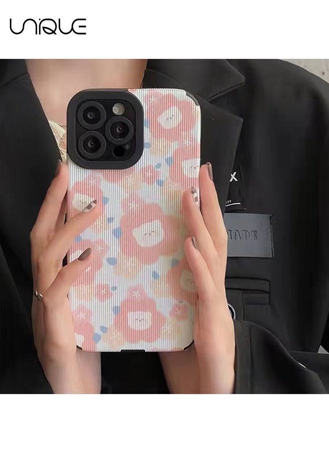 Unique Compatible with iPhone 15 Pro Max Case, Pink Flower Bear Case, Cartoon Animal Case - Simple Phone Case - Stylish and Cute Phone Case - TPU Drop Protection - Image 5