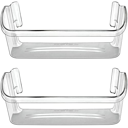 Monkemon 240323002 Refrigerator Door Bin Shelf Compatible with Frigidaire or Electrolux, Bottom 2 Shelves on Refrigerator Side, Clear, Double Unit, Replaces PS429725, AP2115742 - Image 1
