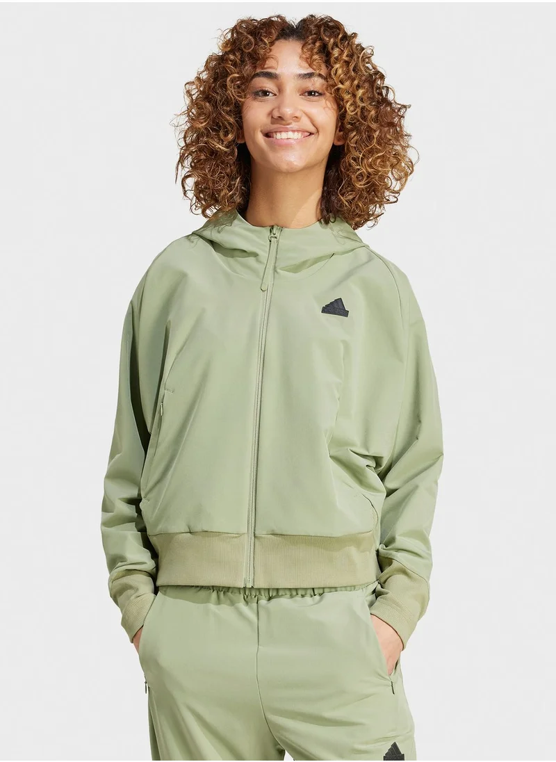Adidas Z.N.E Woven Zip Through Hoodie