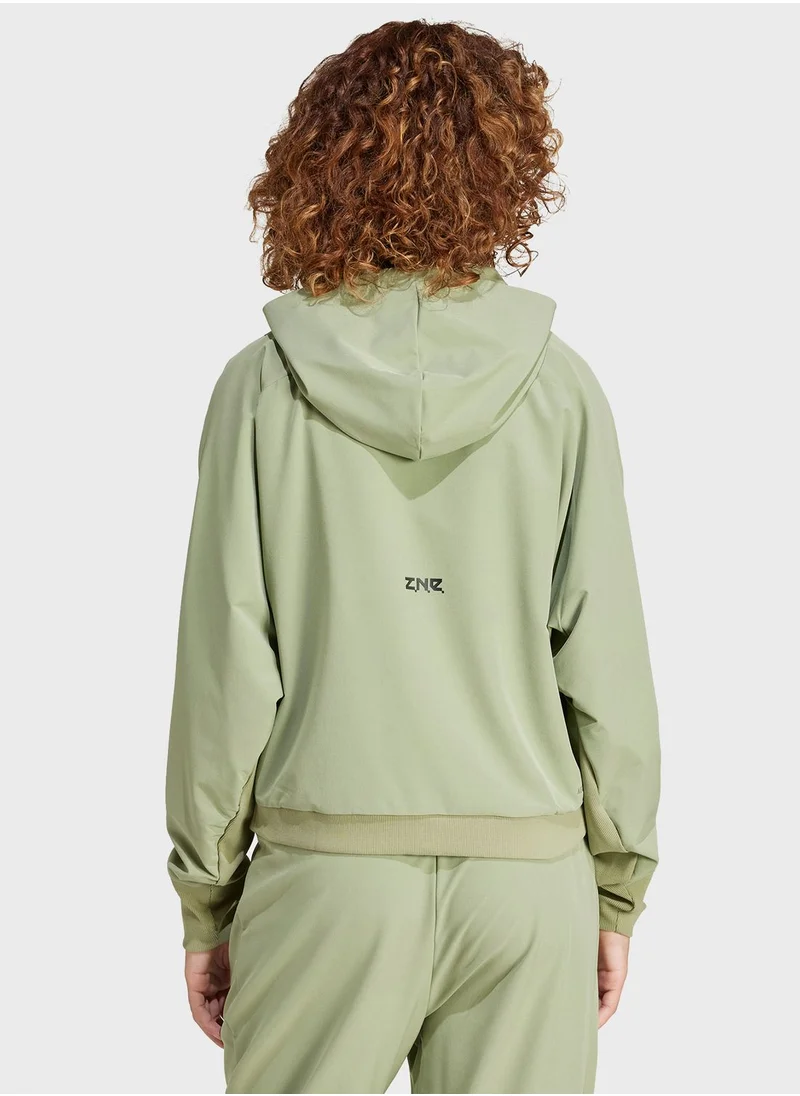 Adidas Z.N.E Woven Zip Through Hoodie