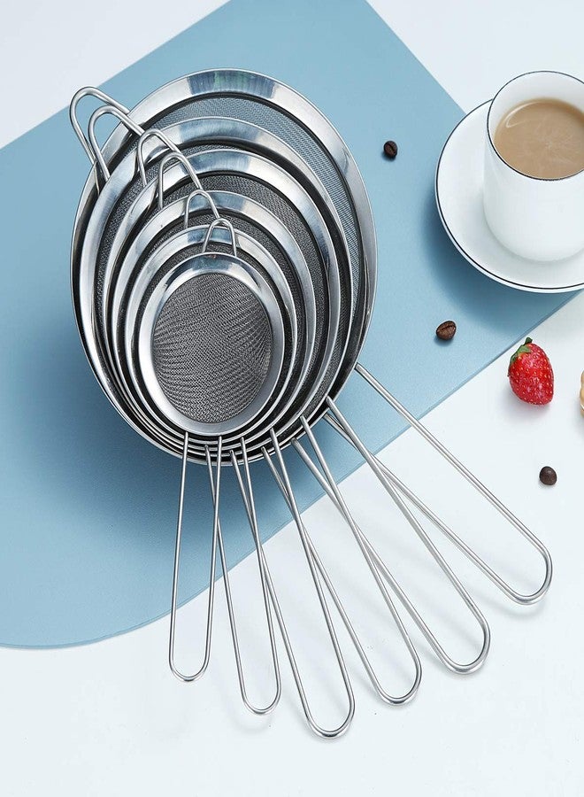 Kyraton Fine Mesh Strainer 6 Pieces Set, Flour Sifter For Baking, Stainless Steel Clander, Matcha Tea Strainer, Gravy Separator, Stasher Sieve Pasta Strainers - Image 2
