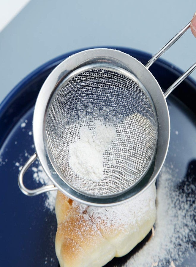 Kyraton Fine Mesh Strainer 6 Pieces Set, Flour Sifter For Baking, Stainless Steel Clander, Matcha Tea Strainer, Gravy Separator, Stasher Sieve Pasta Strainers - Image 5