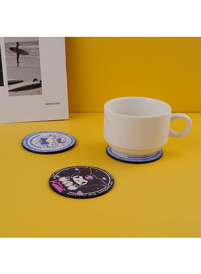 Ocean 2PCS Cute Cartoon Car Cup Holders Coaster, Anime Universal Non-Slip Cup Holders Embedded in Ornaments Coaster, Car Decor Accessories  - Image 5