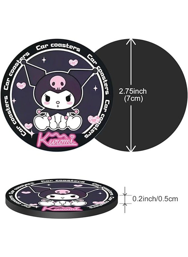Ocean 2PCS Cute Cartoon Car Cup Holders Coaster, Anime Universal Non-Slip Cup Holders Embedded in Ornaments Coaster, Car Decor Accessories  - Image 3