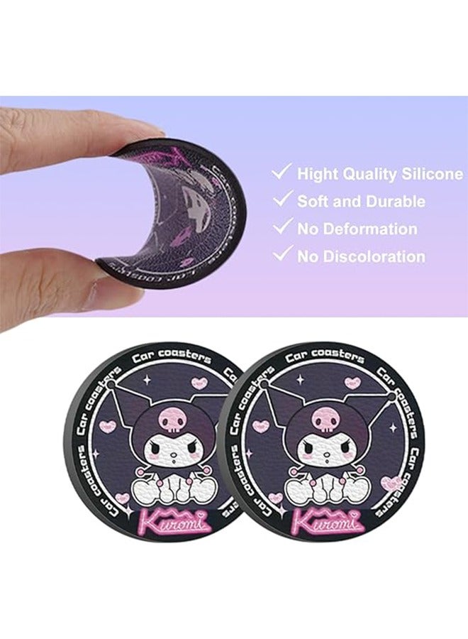 Ocean 2PCS Cute Cartoon Car Cup Holders Coaster, Anime Universal Non-Slip Cup Holders Embedded in Ornaments Coaster, Car Decor Accessories  - Image 4