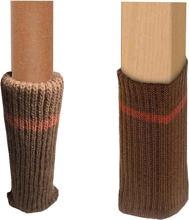 TEKEFT 16pcs Knitting Wool Furniture Socks/Chair Leg Floor Protector (16 Coffee) - Image 1