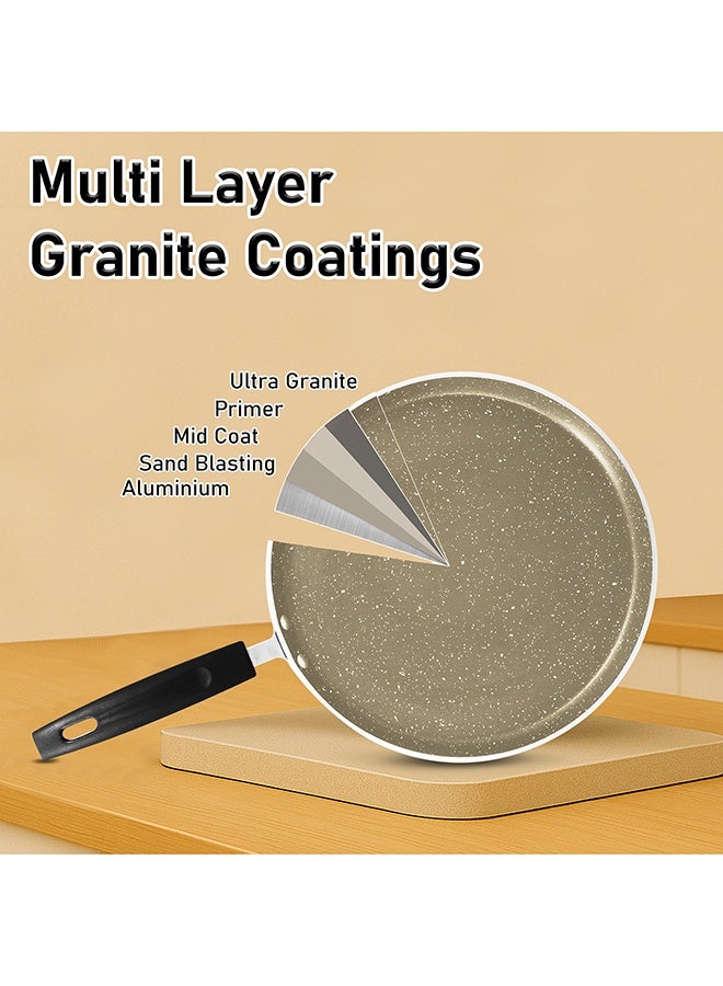 SONEX Victoria Non Stick Granite Cookware Gift Set – 17 Pcs, Marble Finish, Frying Pan, Casseroles, Tawa, Utensils, PFOA Free,Dishwasher Safe - Image 4