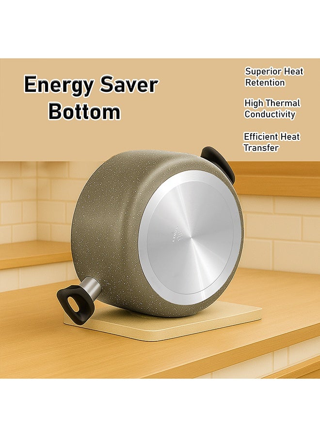 SONEX Victoria Non Stick Granite Cookware Gift Set – 17 Pcs, Marble Finish, Frying Pan, Casseroles, Tawa, Utensils, PFOA Free,Dishwasher Safe - Image 5