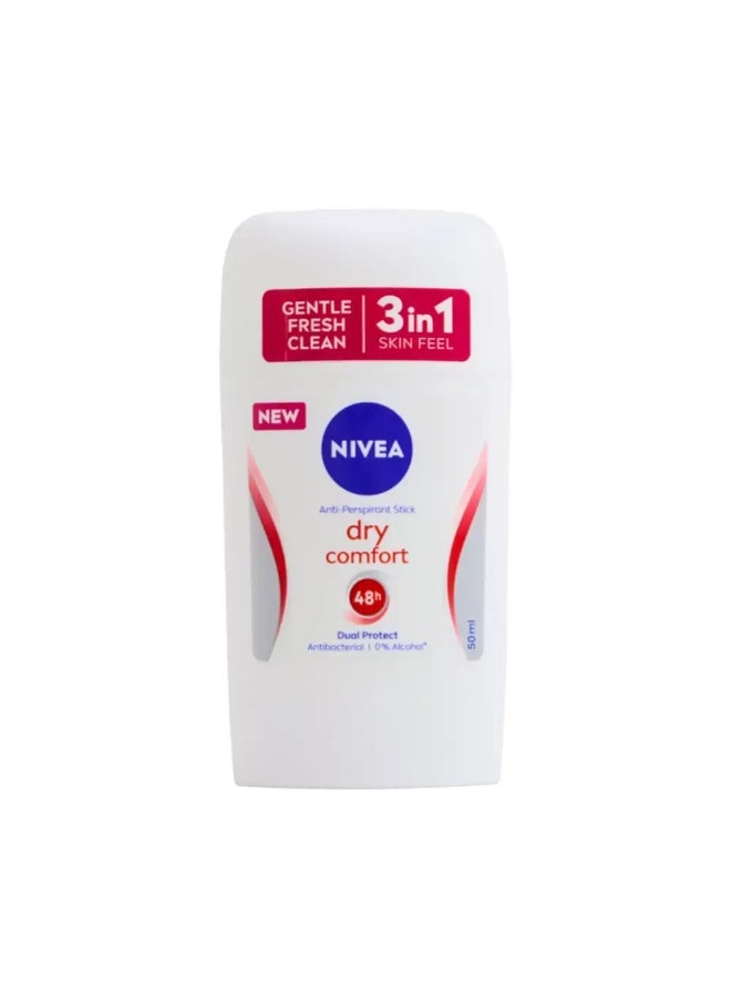 Nivea نيڤيا دراي كومفورت مضاد للتعرق ستيك حماية مزدوجة ستيك مضاد للبكتيريا - 50 مل - Image 1
