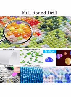 Excefore Cat Flowers 5D Diamond Painting Numbers Kit, Paint Round Diamond Beads Full Drill Canvas Wall Home Decoration Gift, DIY for Adults & Kids  - Image 4