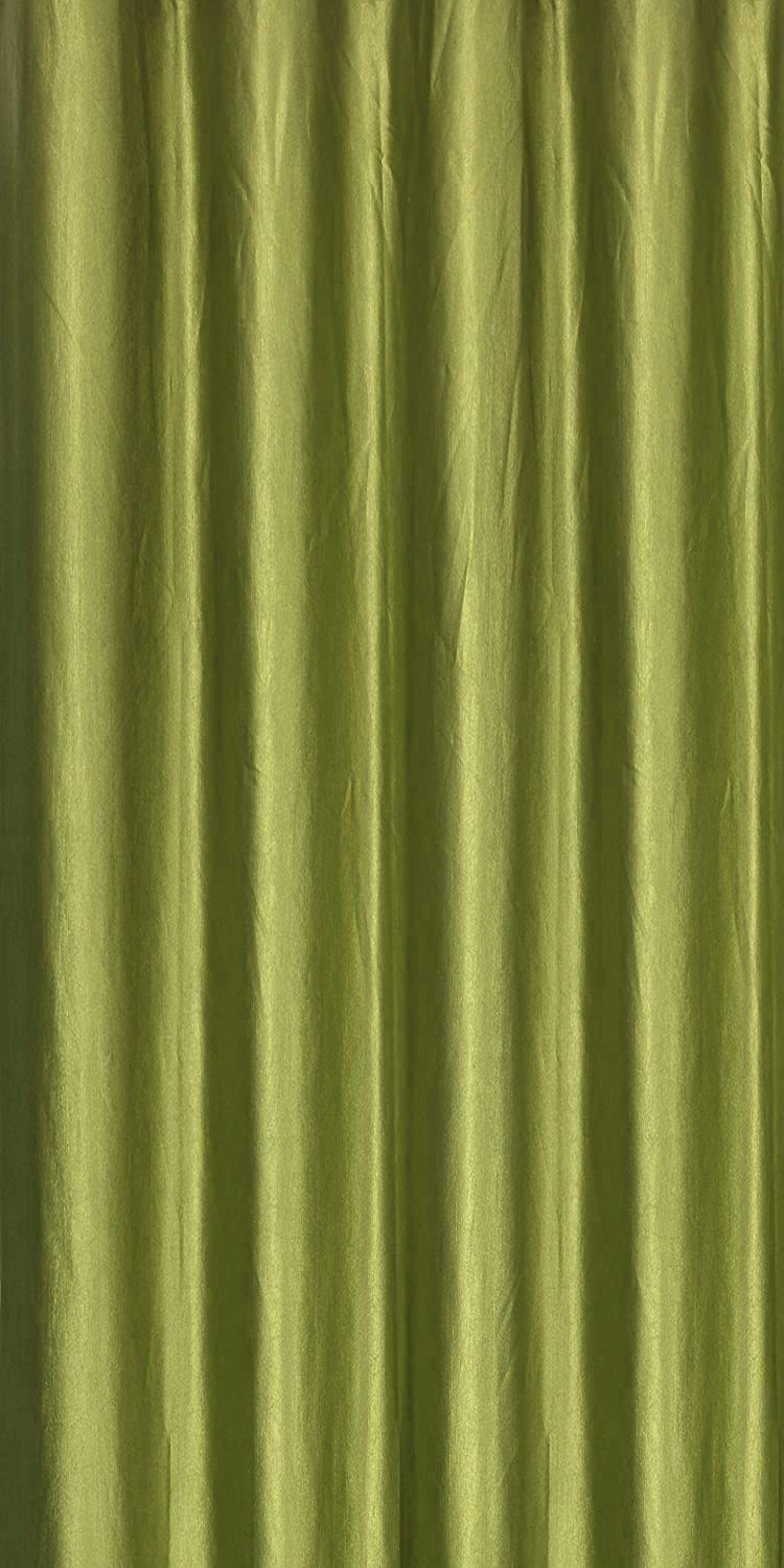 Parda Online 152 cm (5 ft) Long Crush Fabric Plain Design Curtain - Green (Pack of 2) - Image 2