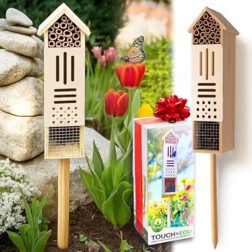 GardeningProducts4Less Wooden Insect House Insect Hotel for Bugs Bees Butterflys Ladybirds Natural Beneficial Insect Habitat for Garden and Yard - Image 1