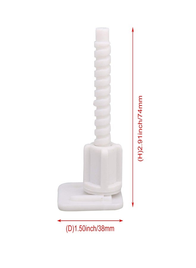 BQLZR 1.5x1.5x2.91inch(LxWxH) Square Plastic White Toilet Seat Hinge Bolts Nuts Bottom Screws Toilet Seat Screws Replacement Set of 4 - Image 4